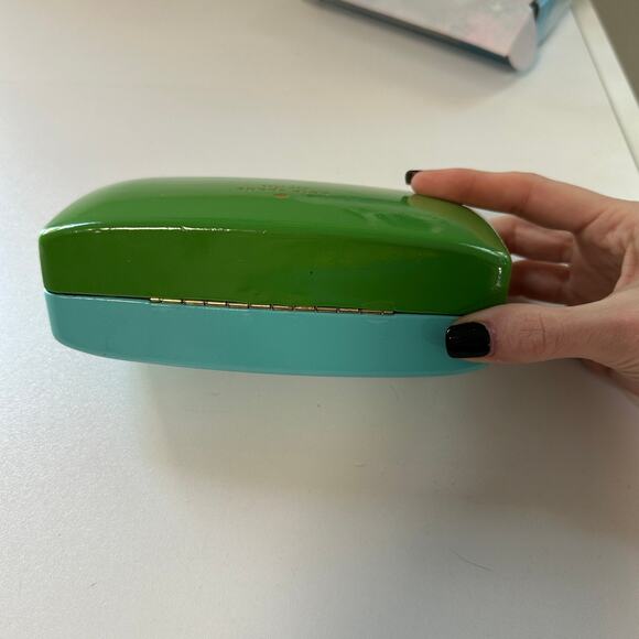 Kate Space Green And Light Blue Clam Shell Hard Sun Glass Case - Picture 3 of 5